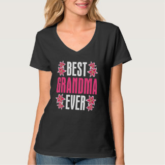 T-shirt Meilleure grand-mère Jour Floral Nanny Grand-mère 