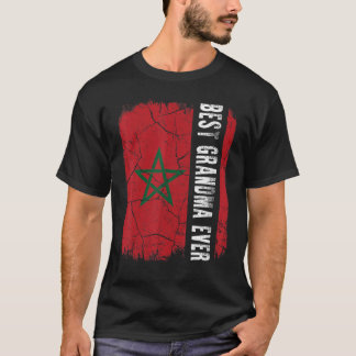 T-shirt Meilleure grand-mère marocaine avec drapeau du Mar