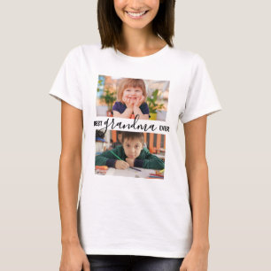 T-shirt Meilleure grand-mère personnalisée Collage de 2 ph