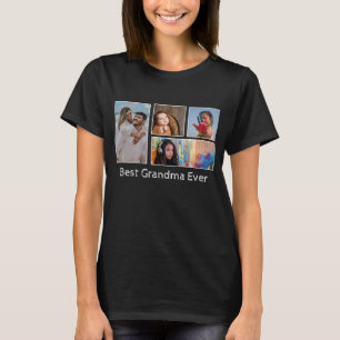 T-shirt Meilleure grand-mère toujours quatre photos 4 pers