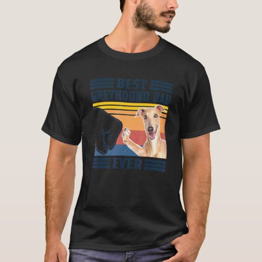 T-shirt Meilleure Greyhound Papa Jamais Chien Fête des pèr (Devant)