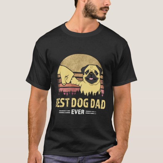 T-shirt Meilleure idée cadeau de conception Pug Papa Ever (Devant)