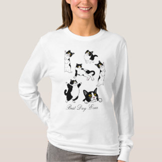 T-shirt Meilleure journée jamais tuxedo chat chemise à man