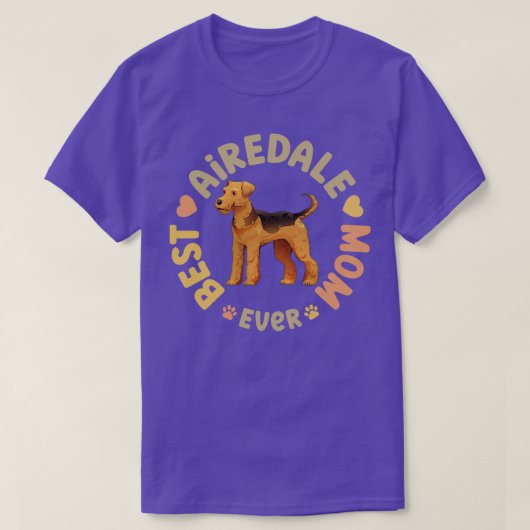T-shirt Meilleure maman Airedale Terrier jamais (Design devant)