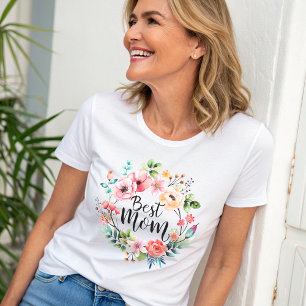T-shirt Meilleure maman aquarelle Boho Floral
