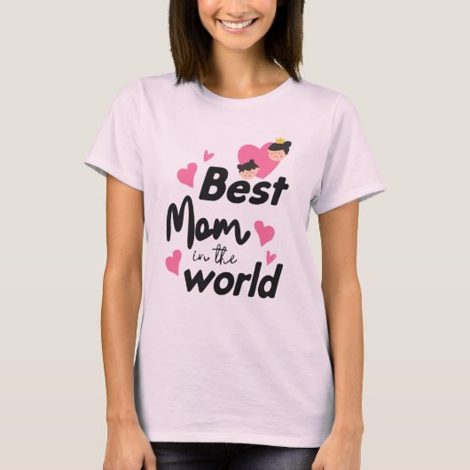 T-shirt Meilleure maman au monde - Tee rose clair (Devant)