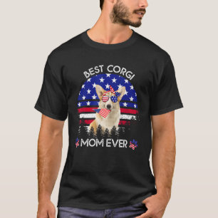 T-shirt Meilleure Maman Corgi Vintage Drapeau Américain 4