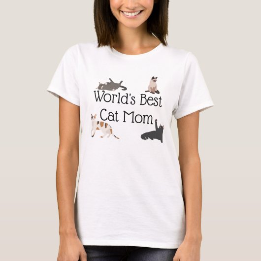 T-shirt Meilleure maman de chat du monde (Devant)