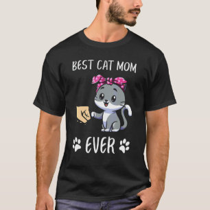 T-shirt Meilleure Maman de Chat Ever Mignon Signe de Main 