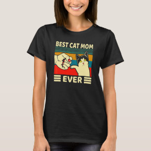 T-shirt Meilleure maman de chat jamais Fist Bump filles Vi