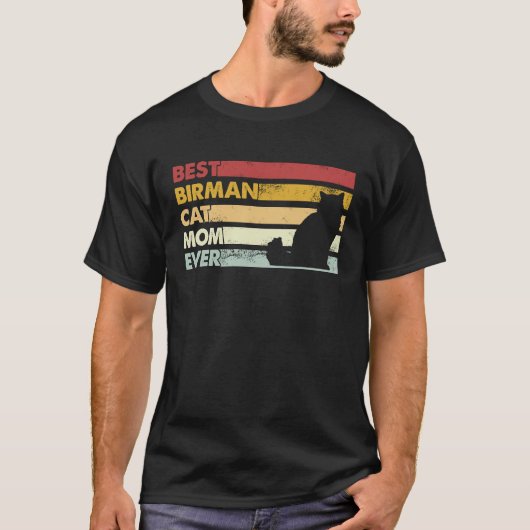 T-shirt Meilleure Maman de Chat Mère Chat Birman (Devant)