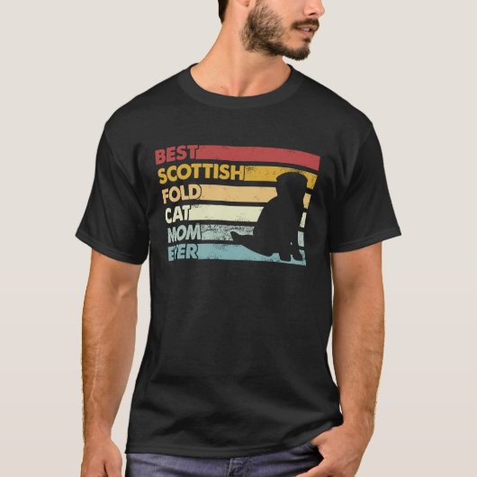 T-shirt Meilleure Maman de Chat Mère Chat Scottish Fold (Devant)