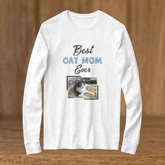 T-shirt Meilleure Maman de Chat photo noir bleu