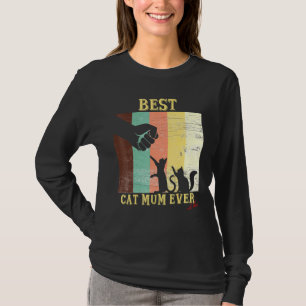 T-shirt Meilleure Maman de Chat Retro Vintage Fist Bump Ch