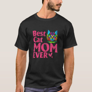 T-shirt Meilleure Maman de Chat Vintage Coupe Colorée Mama