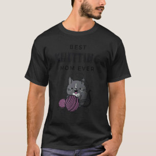 T-shirt Meilleure Maman de Tricotage Ever Chat de Tricot