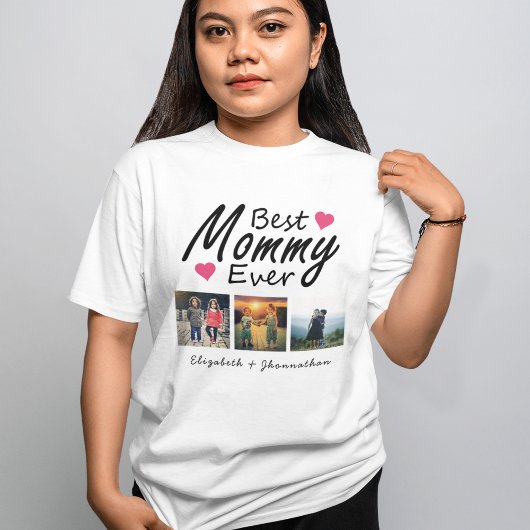 T-shirt Meilleure maman Ever 3 Photo Collage enfants nom M