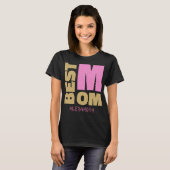 T-shirt Meilleure maman Gold rose Parties scintillant Nom  (Devant entier)