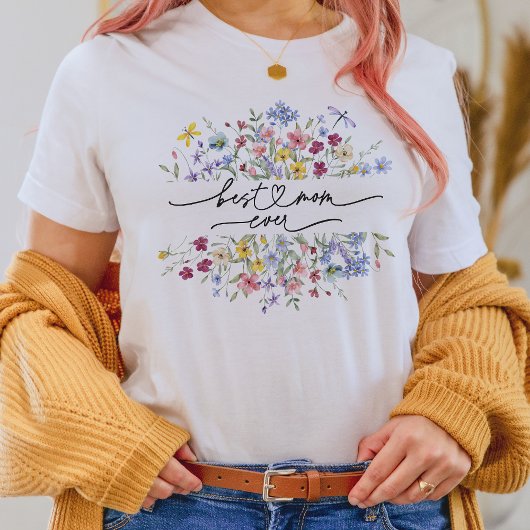 T-shirt Meilleure maman jamais | Aquarelle Fleur sauvage B