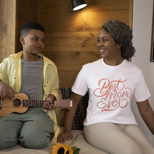 T-shirt Meilleure maman jamais Brush Calligraphie