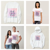 T-shirt Meilleure maman Jamais Coeurs roses Papillons et F