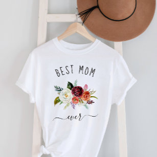 T-shirt Meilleure maman jamais   Floral tendance Boho Bour