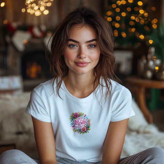 T-shirt Meilleure maman jamais florale