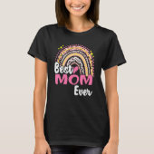 T-shirt Meilleure Maman Jamais Funny Léopard rose Arc-en-c (Devant)