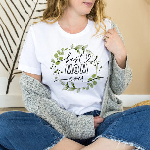 T-shirt Meilleure maman jamais Mère verte Wreath
