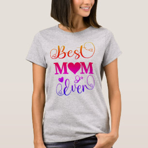 T-shirt Meilleure maman jamais mignonne couleur typographi