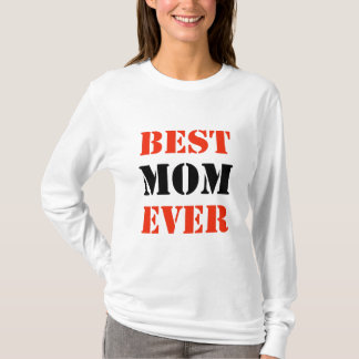 T-shirt Meilleure maman jamais noir et rouge typographie