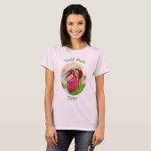 T-shirt Meilleure maman jamais rose Lady Slipper Orchid (Devant entier)