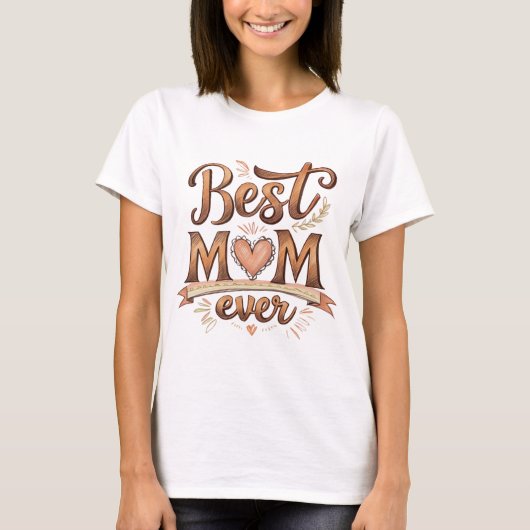 T-shirt Meilleure maman jamais typographie rustique avec c (Devant)