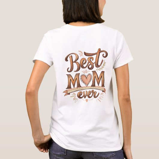T-shirt Meilleure maman jamais typographie rustique avec c (Dos)