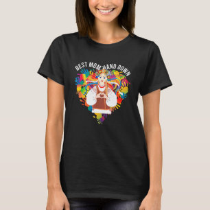T-shirt Meilleure maman main vers le bas Hippie fille aime