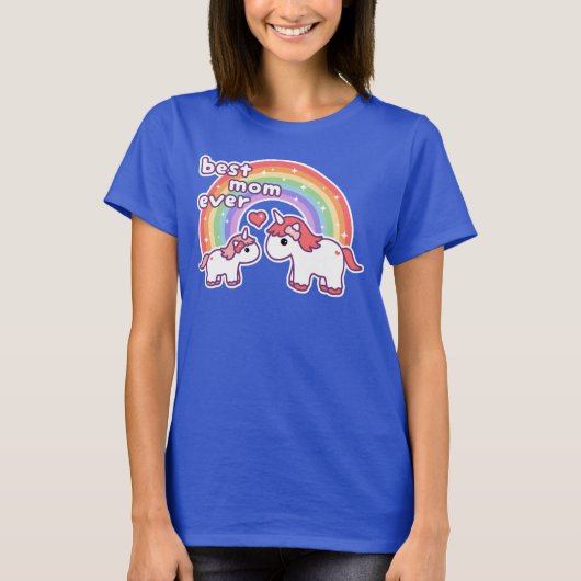 T-shirt Meilleure maman mignonne de licorne jamais (Devant)