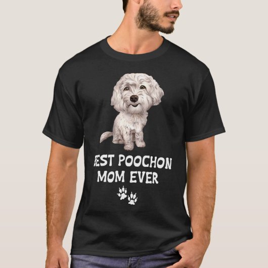 T-shirt Meilleure Maman Poochon Pour Bichon Cross Poodle L (Devant)