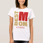 T-shirt Meilleure maman Red Gold Parties scintillant Nom C (Devant)