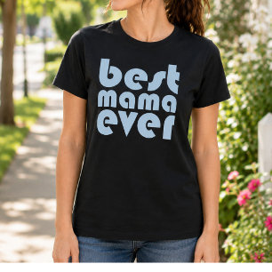 T-shirt Meilleure Maman Retro Bleu Clair