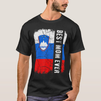 T-shirt Meilleure maman slovène jamais Slovénie Drapeau Fê