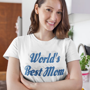 T-shirt Meilleure maman texte bleu marine
