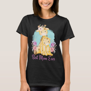 T-shirt Meilleure maman toujours mignonne bébé Giraffe et