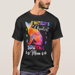 T-shirt Meilleure Mère de Chat Sphynx Coloré au Monde Chat