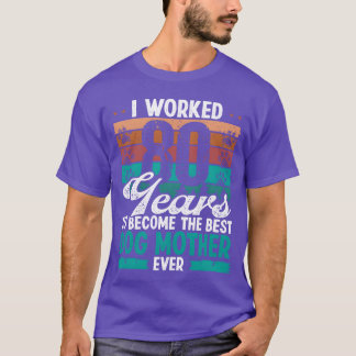 T-shirt Meilleure mère de chien âgée de 80 ans Cadeau 80 a