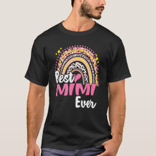 T-shirt Meilleure Mimi Jamais Drôle Léopard Rose Rainbow M