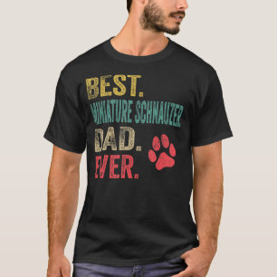 T-shirt Meilleure minicature Schnauzer Papa Vintage Gras