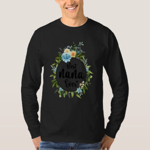 T-shirt Meilleure Nana Ever Femmes Décor Fleur Grand-mère