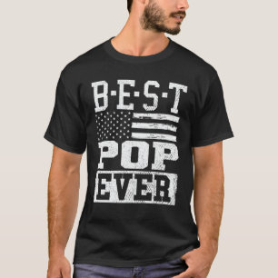 T-shirt Meilleure Pop Ever Us Drapeau grand-père Fête des