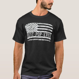 T-shirt Meilleure Pop Ever Us Drapeau grand-père Fête des
