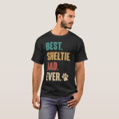 T-shirt Meilleure Shelter Papa Shetland Sheepdog Chien (Devant entier)